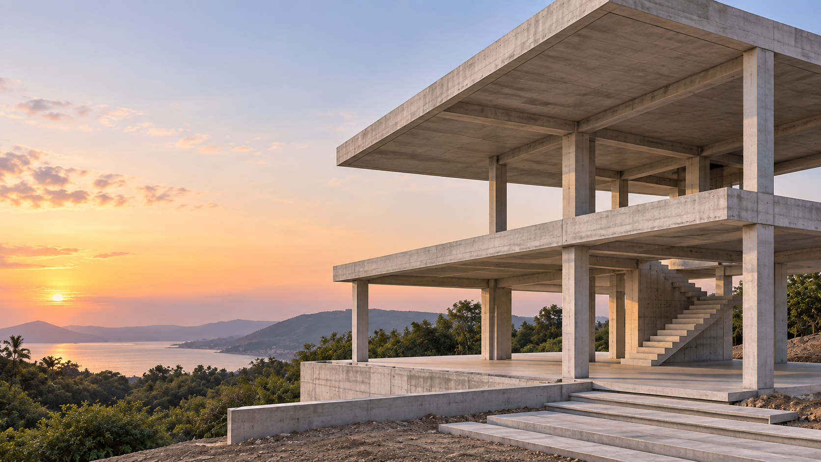 Estrutura residencial em concreto armado